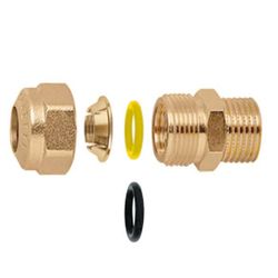 Knelovergangsstuk, messing, 8mm  x 3/8" M, gas, Caleffi 904